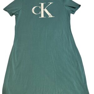 Calvin Klein Green Mini Dress with White Logo